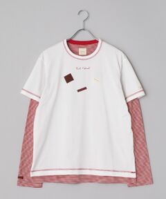 PINK HOUSE / ピンクハウス カットソー | ロゴ＆ネームワッペンＴシャツとボーダー長袖Ｔシャツのセット