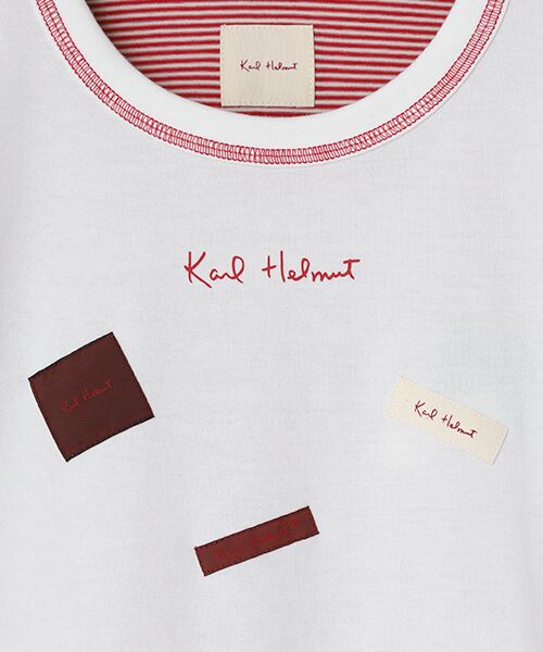 PINK HOUSE / ピンクハウス カットソー | ロゴ＆ネームワッペンＴシャツとボーダー長袖Ｔシャツのセット | 詳細12