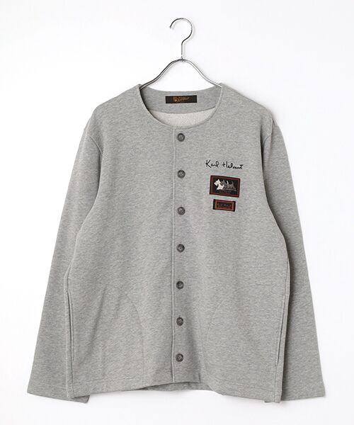 PINK HOUSE / ピンクハウス カーディガン・ボレロ | ロゴ＆ネーム使いスウェットカーディガン（トップグレー）