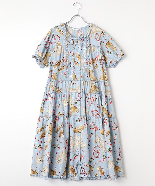 PINK HOUSE / ピンクハウス ロング・マキシ丈ワンピース | テディローズプリントミディワンピース（ソライロ）