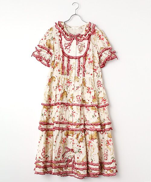 PINK HOUSE / ピンクハウス ロング・マキシ丈ワンピース | テディローズプリントワンピース（バニラ）