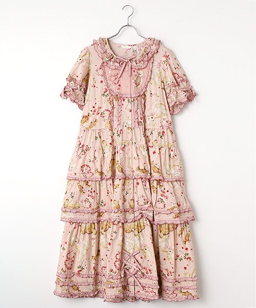 PINK HOUSE / ピンクハウス ロング・マキシ丈ワンピース | テディローズプリントワンピース（苺ミルク）