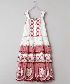 PINK HOUSE / ピンクハウス ロング・マキシ丈ワンピース | ローン×ギンガムチェックパッチワークワンピース