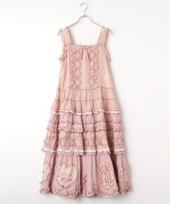 PINK HOUSE / ピンクハウス ロング・マキシ丈ワンピース | ローン×ギンガムチェックパッチワークワンピース