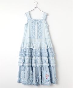 PINK HOUSE / ピンクハウス ロング・マキシ丈ワンピース | ローン×ギンガムチェックパッチワークワンピース