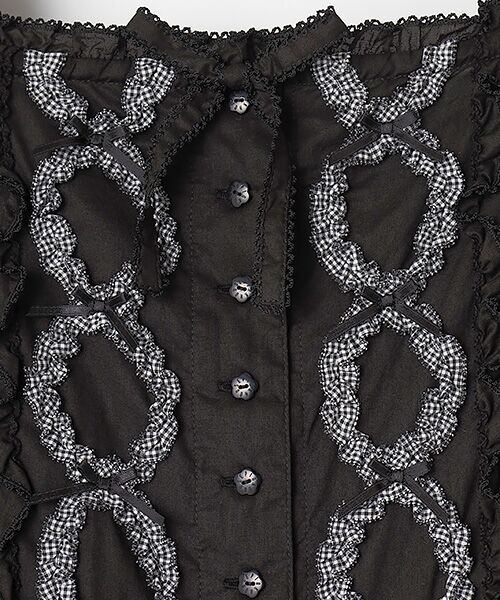 PINK HOUSE / ピンクハウス ロング・マキシ丈ワンピース | ローン×ギンガムチェックパッチワークワンピース | 詳細1