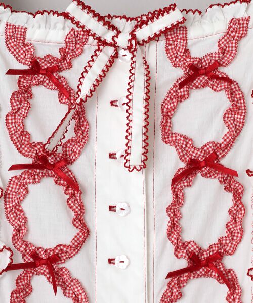 PINK HOUSE / ピンクハウス ロング・マキシ丈ワンピース | ローン×ギンガムチェックパッチワークワンピース | 詳細2