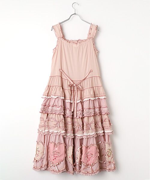 PINK HOUSE / ピンクハウス ロング・マキシ丈ワンピース | ローン×ギンガムチェックパッチワークワンピース | 詳細3