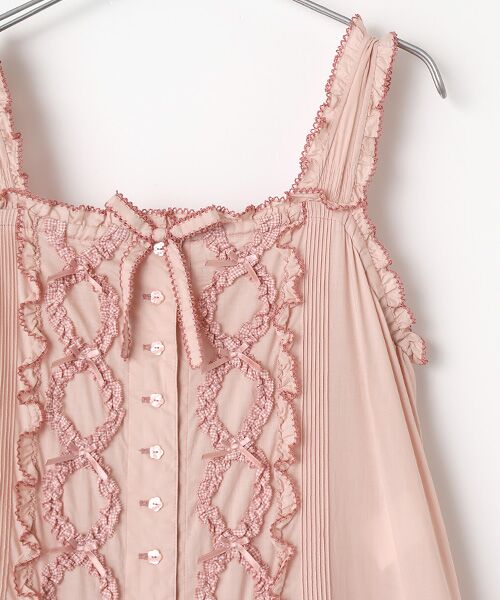 PINK HOUSE / ピンクハウス ロング・マキシ丈ワンピース | ローン×ギンガムチェックパッチワークワンピース | 詳細4