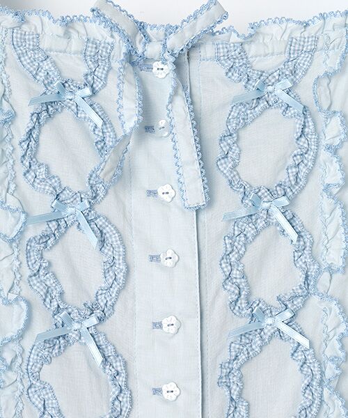 PINK HOUSE / ピンクハウス ロング・マキシ丈ワンピース | ローン×ギンガムチェックパッチワークワンピース | 詳細8