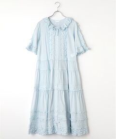 PINK HOUSE / ピンクハウス ロング・マキシ丈ワンピース | サテンリボンいっぱいローンワンピース