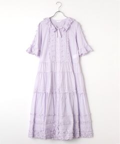 PINK HOUSE / ピンクハウス ロング・マキシ丈ワンピース | サテンリボンいっぱいローンワンピース