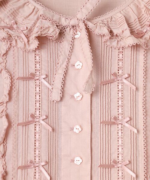 PINK HOUSE / ピンクハウス ロング・マキシ丈ワンピース | サテンリボンいっぱいローンワンピース | 詳細3