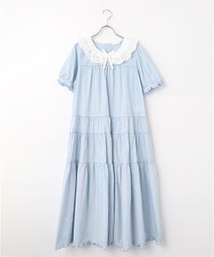 PINK HOUSE / ピンクハウス ロング・マキシ丈ワンピース | ローン襟付きギンガムチェックワンピース