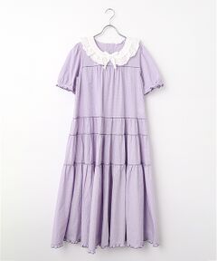 PINK HOUSE / ピンクハウス ロング・マキシ丈ワンピース | ローン襟付きギンガムチェックワンピース