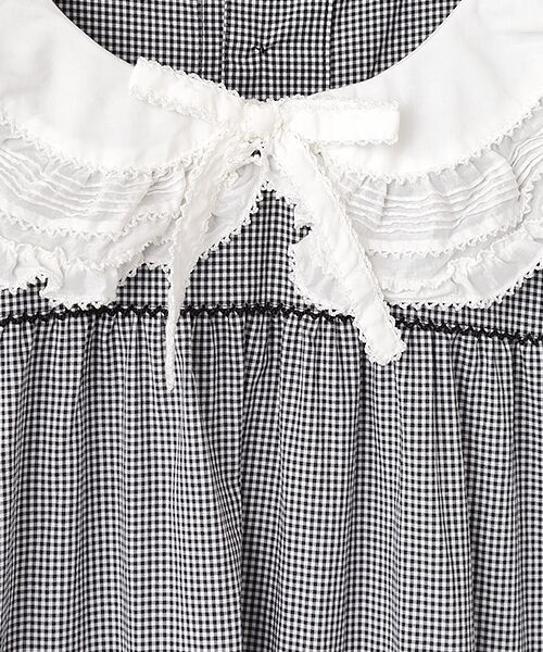 PINK HOUSE / ピンクハウス ロング・マキシ丈ワンピース | ローン襟付きギンガムチェックワンピース | 詳細2