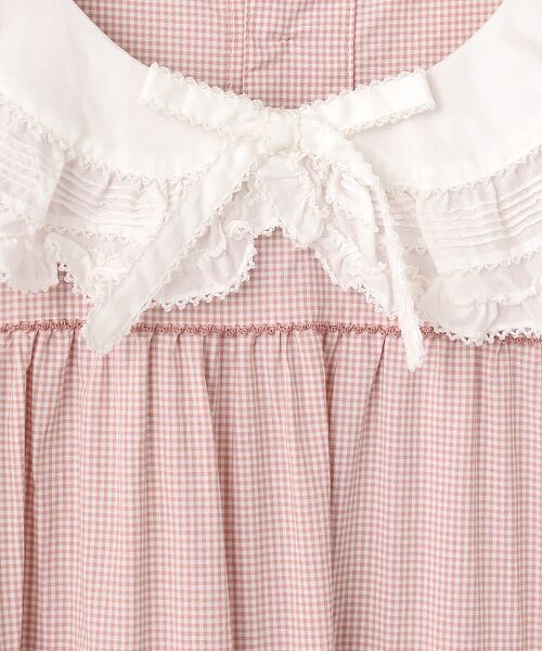 PINK HOUSE / ピンクハウス ロング・マキシ丈ワンピース | ローン襟付きギンガムチェックワンピース | 詳細6