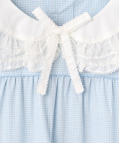 PINK HOUSE / ピンクハウス ロング・マキシ丈ワンピース | ローン襟付きギンガムチェックワンピース | 詳細8