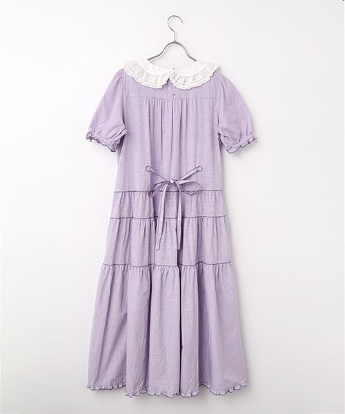 PINK HOUSE / ピンクハウス ロング・マキシ丈ワンピース | ローン襟付きギンガムチェックワンピース | 詳細9