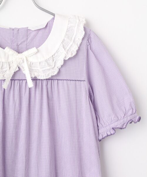 PINK HOUSE / ピンクハウス ロング・マキシ丈ワンピース | ローン襟付きギンガムチェックワンピース | 詳細10