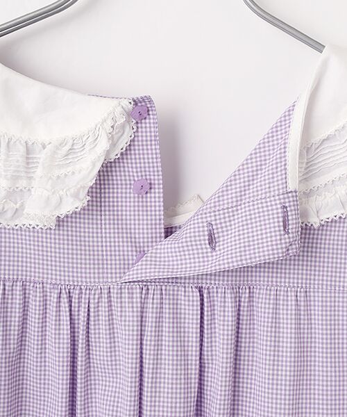 PINK HOUSE / ピンクハウス ロング・マキシ丈ワンピース | ローン襟付きギンガムチェックワンピース | 詳細13