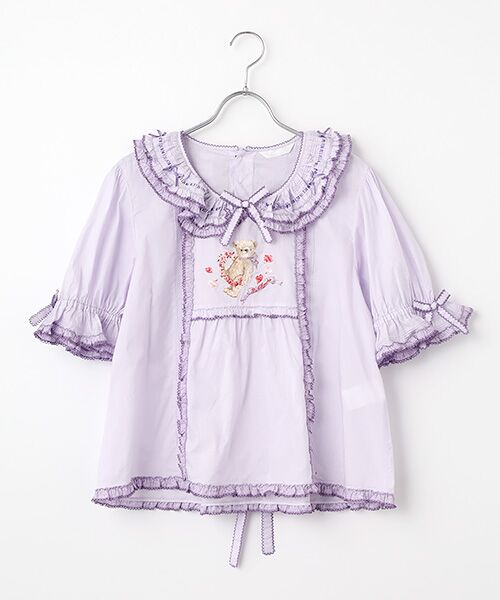 PINK HOUSE / ピンクハウス シャツ・ブラウス | テディローズ刺繍使いブラウス（ラベンダー）
