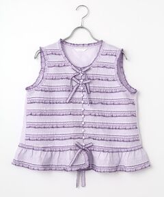 PINK HOUSE / ピンクハウス シャツ・ブラウス | ギンガムフリル使いローンノースリーブブラウス