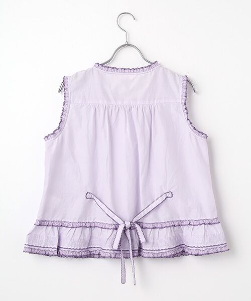 PINK HOUSE / ピンクハウス シャツ・ブラウス | ギンガムフリル使いローンノースリーブブラウス | 詳細5