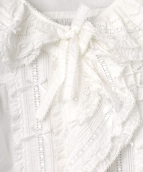 PINK HOUSE / ピンクハウス シャツ・ブラウス | ローンフリルオーバーブラウス | 詳細2