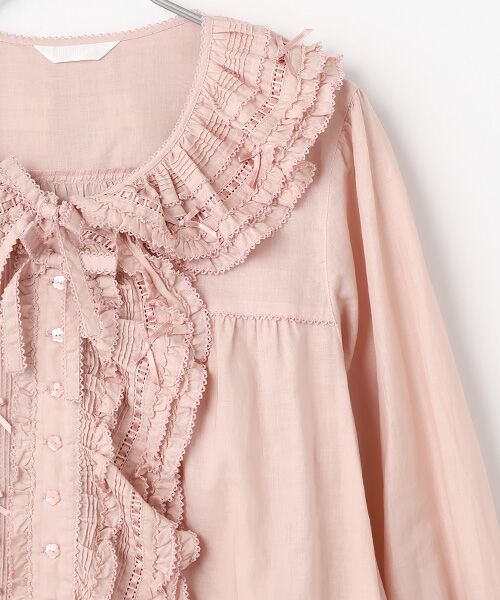 PINK HOUSE / ピンクハウス シャツ・ブラウス | ローンフリルオーバーブラウス | 詳細4