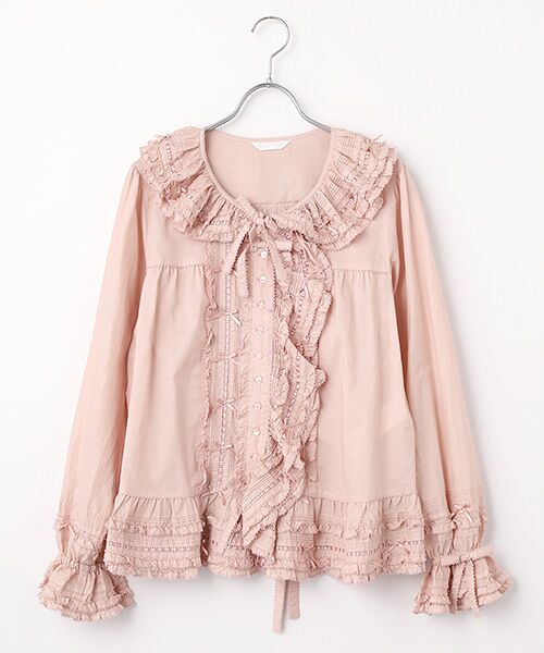 PINK HOUSE / ピンクハウス シャツ・ブラウス | ローンフリルオーバーブラウス（ピンク）