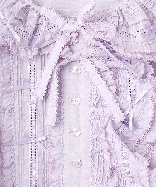 PINK HOUSE / ピンクハウス シャツ・ブラウス | ローンフリルオーバーブラウス | 詳細8