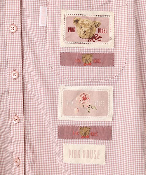 PINK HOUSE / ピンクハウス シャツ・ブラウス | ネームワッペン使いギンガムフードブラウス | 詳細3