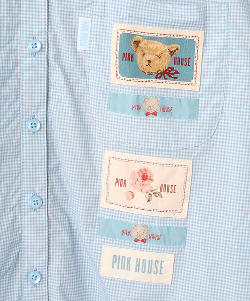 PINK HOUSE / ピンクハウス シャツ・ブラウス | ネームワッペン使いギンガムフードブラウス | 詳細4