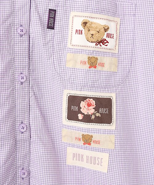 PINK HOUSE / ピンクハウス シャツ・ブラウス | ネームワッペン使いギンガムフードブラウス | 詳細9