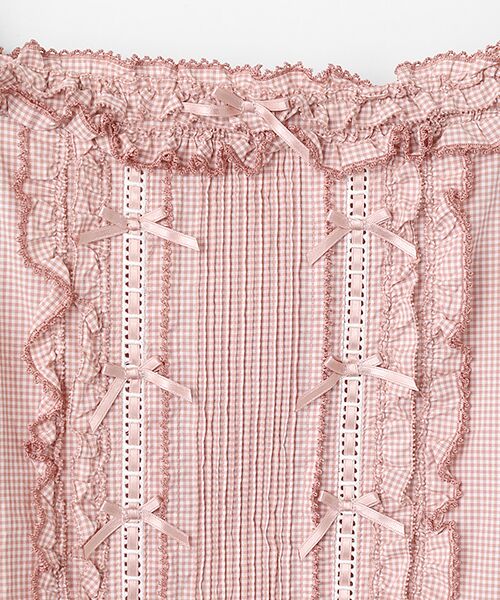 PINK HOUSE / ピンクハウス チュニック | フリル使いキャミソールチュニックブラウス | 詳細7