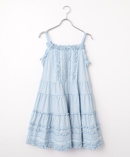 PINK HOUSE / ピンクハウス チュニック | フリル使いキャミソールチュニックブラウス（ソライロ）