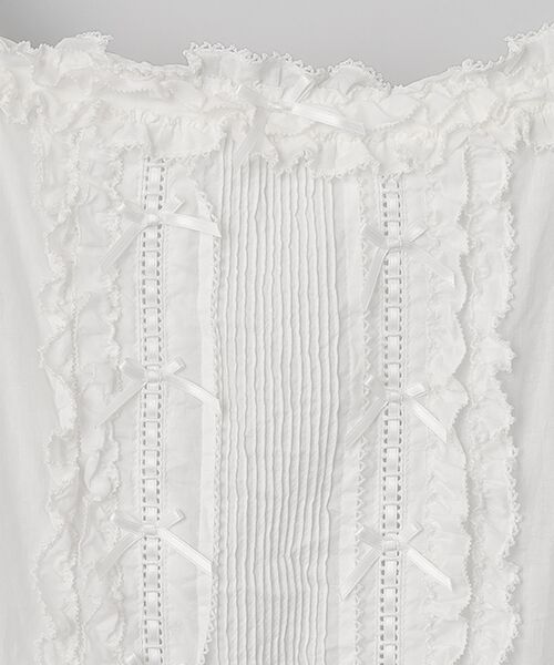 PINK HOUSE / ピンクハウス チュニック | フリル使いキャミソールチュニックブラウス | 詳細10