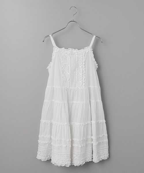 PINK HOUSE / ピンクハウス チュニック | フリル使いキャミソールチュニックブラウス（シロ無地）