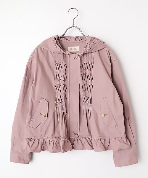 PINK HOUSE / ピンクハウス ブルゾン | フリル使いフードブルゾン（ピンク）