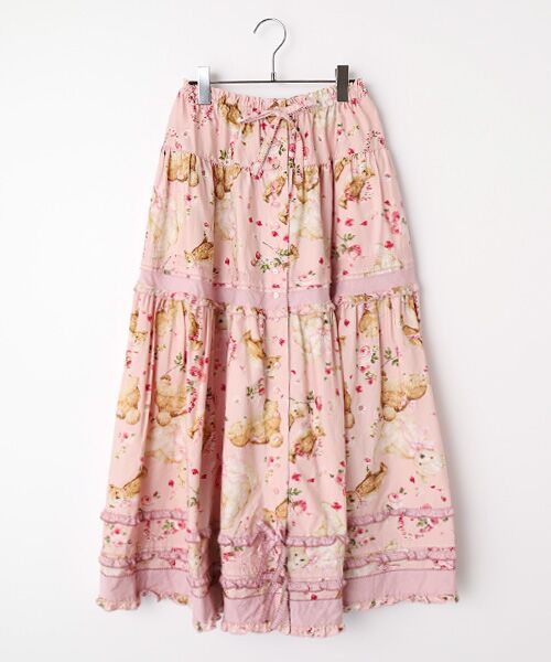 PINK HOUSE / ピンクハウス ロング・マキシ丈スカート | テディローズプリントスカート（苺ミルク）