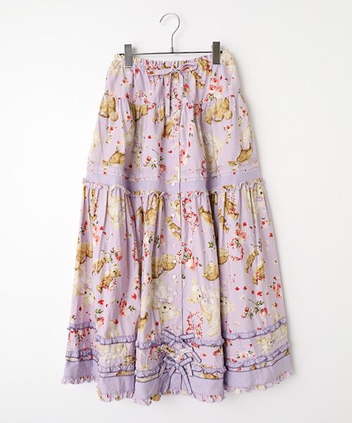 PINK HOUSE / ピンクハウス ロング・マキシ丈スカート | テディローズプリントスカート（ラベンダー）