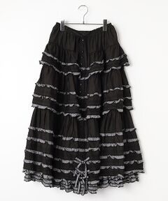 PINK HOUSE / ピンクハウス ロング・マキシ丈スカート | ギンガムフリル使いローンスカート