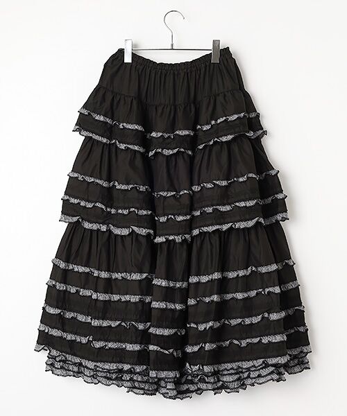 PINK HOUSE / ピンクハウス ロング・マキシ丈スカート | ギンガムフリル使いローンスカート | 詳細1