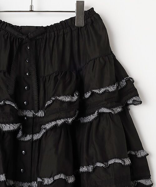 PINK HOUSE / ピンクハウス ロング・マキシ丈スカート | ギンガムフリル使いローンスカート | 詳細2