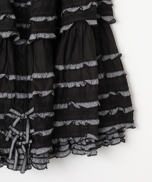 PINK HOUSE / ピンクハウス ロング・マキシ丈スカート | ギンガムフリル使いローンスカート | 詳細3
