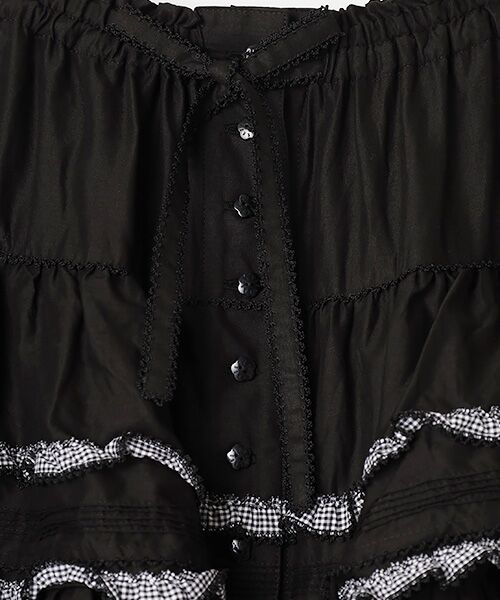 PINK HOUSE / ピンクハウス ロング・マキシ丈スカート | ギンガムフリル使いローンスカート | 詳細5