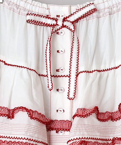 PINK HOUSE / ピンクハウス ロング・マキシ丈スカート | ギンガムフリル使いローンスカート | 詳細6