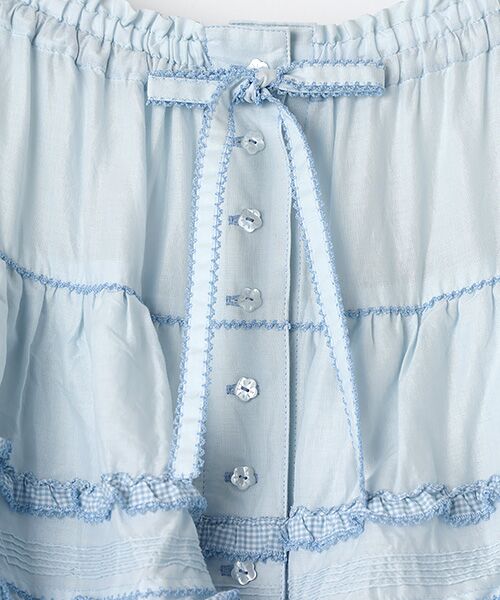 PINK HOUSE / ピンクハウス ロング・マキシ丈スカート | ギンガムフリル使いローンスカート | 詳細8