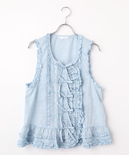 PINK HOUSE / ピンクハウス ベスト | リボンモチーフいっぱいベスト（ソライロ）